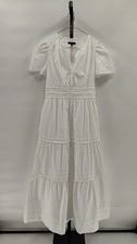 Quince Women 100% Organic Cotton Poplin Tiered Maxi Dress Classic White XS