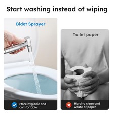 Stainless Steel Handheld Bidet Sprayer - Adjustable Pressure