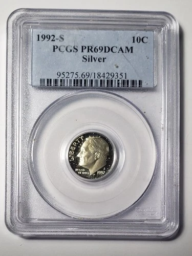 1992-S SILVER Roosevelt Dime PCGS Proof 69 Deep Cameo PR69DCAM