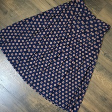 Vintage Tapestry Designs Pleated Skirt Navy Medallion Print USA Made 4 Old Money