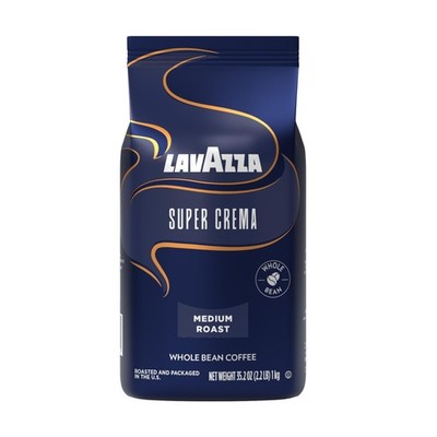 Lavazza Super Crema Whole Bean Coffee Blend, Medium Espresso Roast, 2.2 Pound 
