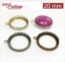 6pcs Round 20mm Quality Cast Gallery Tray Bezel Setting,Choo - ZDP Findings USA