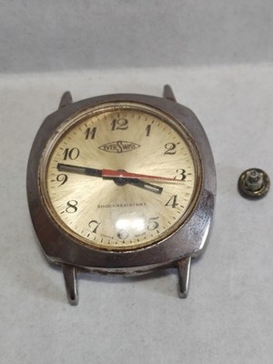 Vintage Ever Swiss mechanical wristwatch 1960s or 1970s Broken Crown For Parts