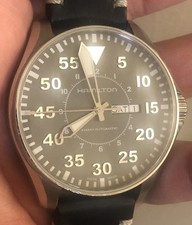 HAMILTON KAKHI AVIATION PILOT AUTOMATIC DAY DATE REF  H64715885 46 MM