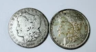 Lot of 2 Morgan Silver Dollars dated 1900-O and 1889 CIRCULATED 90% SILVER #8121