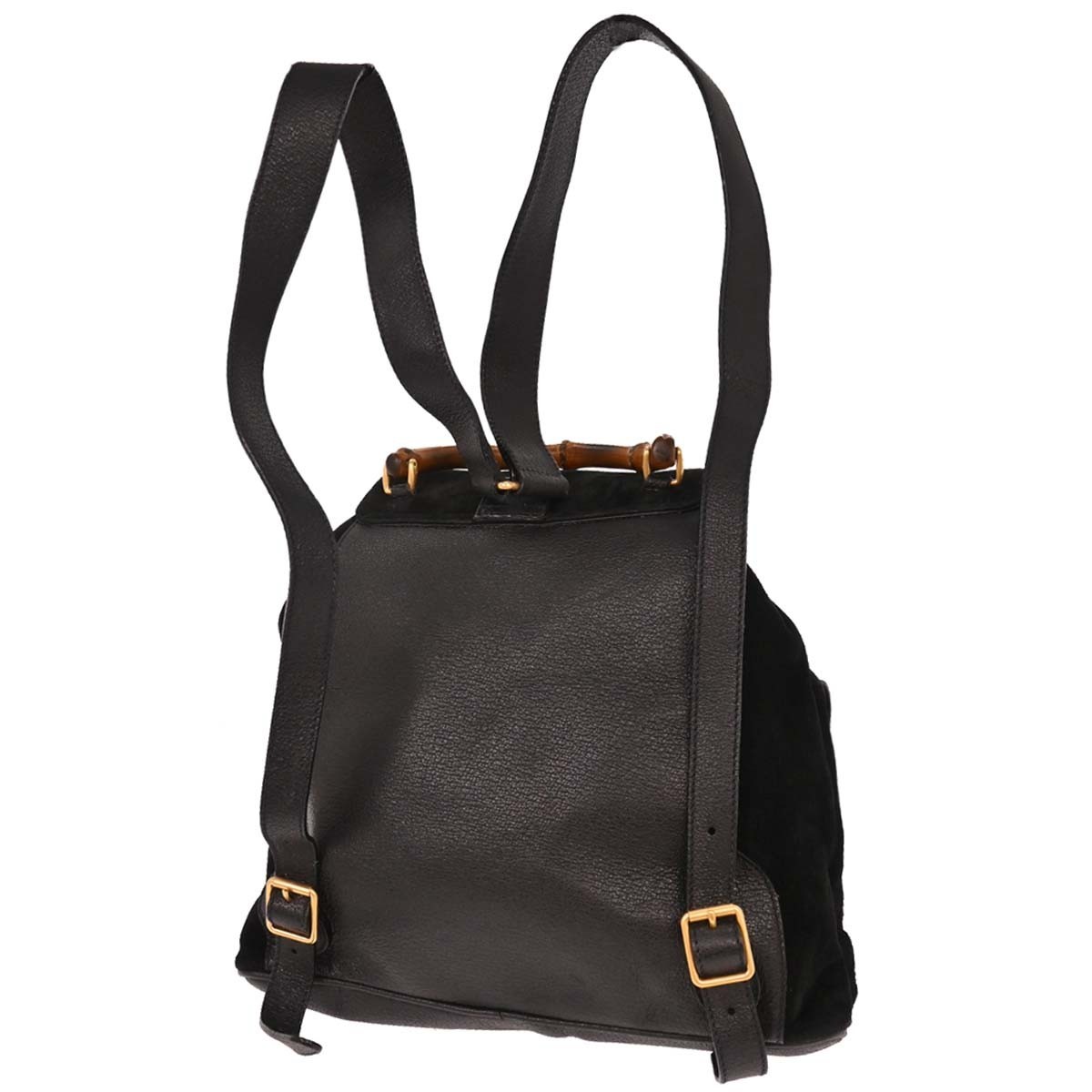 Gucci Black Suede Bamboo Backpack 003・2058・0016 186837