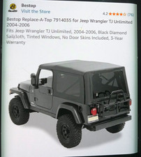 2004 2005 2006 Jeep Wrangler Tj Unlimited Soft Top With Tint