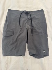 O'Neill Hyperfreak Men's Solid Gray Board Shorts Swim Trunks Drawstring
