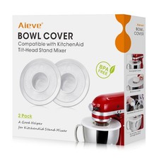 AIEVE Mixer Bowl Covers,Mixer Splatter Guard Lids for 4.5-5 Quart, Silver