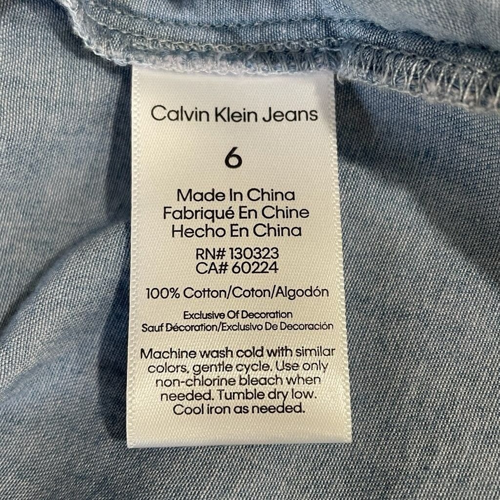 Calvin Klein Girls Chambray Dress Size 6 New With Tags Kidcore Spring Summer CK thumbnail 10