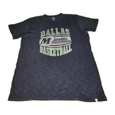 Dallas Mavericks 47 Brand T-Shirt Mens XL Blue Retro Logo Basketball Soft Cotton