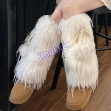 Women Plush Fluffy Leg Warmer Stocking Tassel Pom Pom Ball Boot Socks Cute Warm