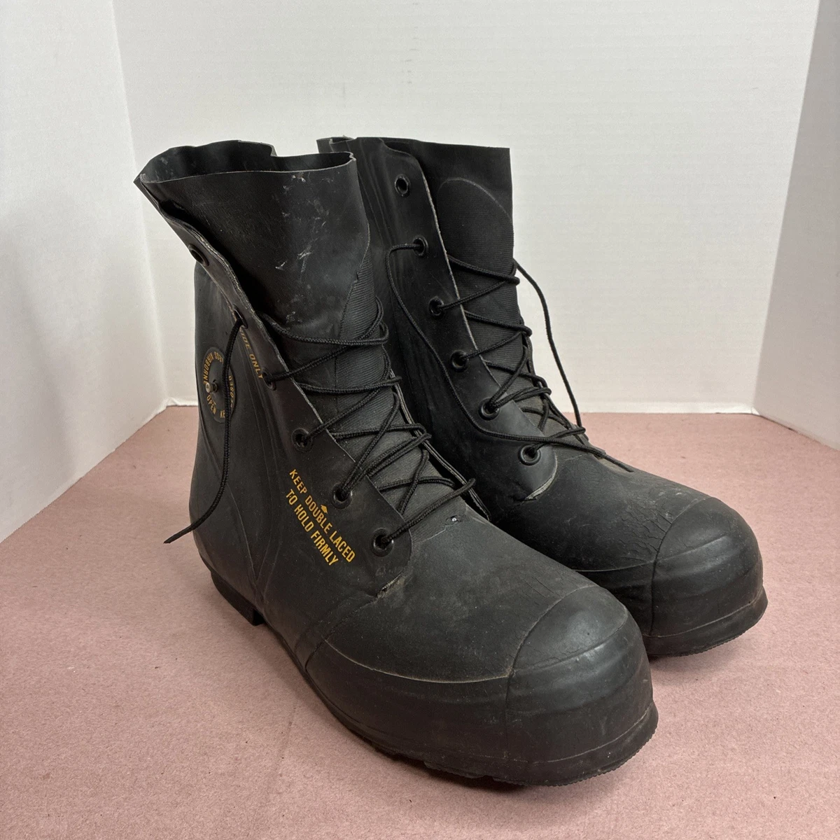 Vintage Bata USA Insulated Rubber Snow Boots Mens 7 Lace Up Vintage 1980s Us Military Mickey Mouse Boots. Extreme Cold  main image 4