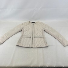 Karen Millen Cream Quilted Jacket UK size 10 Fitted - VGC