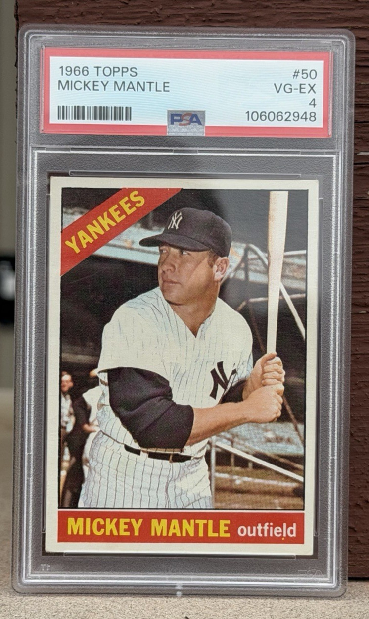 1966 Topps #50 Mickey Mantle PSA 4 - Centered High Eye Appeal - New York Yankees view 11