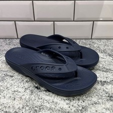 Crocs Mens M 10/W 12 Navy Blue Comfort Flip Flops Sandals Shoes