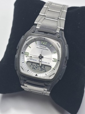 Casio AW-81 Telememo 30 Illuminator Ana-Digi Stainless Steel Bracelet Watch 2747