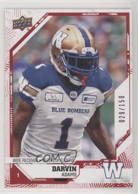 2019 Upper Deck CFL Red 29/150 Darvin Adams #37 o1h