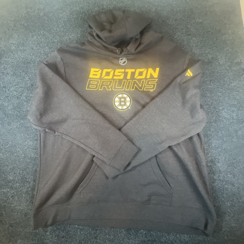NWOT Men's Fanatics Gray Boston Bruins Authentic Fleece Pullover Hoodie 4X - Picture 2 of 11