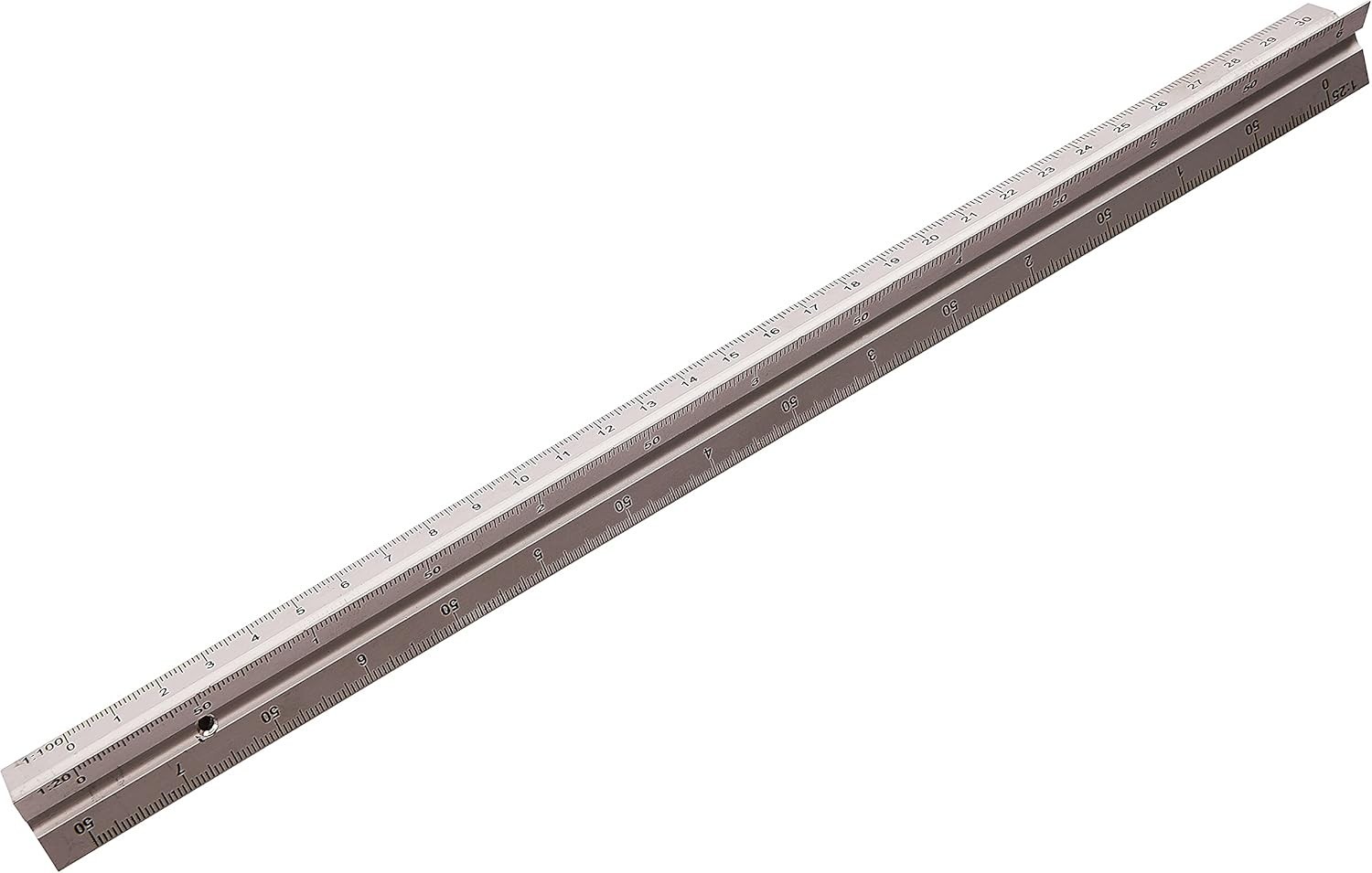Lotus Aluminium Scale Ruler 300mm 12in Metric Drafting Architect Engineer