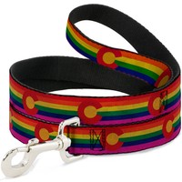 Dog Leash 6-FEET Colorado Flags2 Pride Vintage (Us Import)