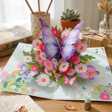 Beautiful Butterfly Pop Up Card   Ideal Mother's Day Gift