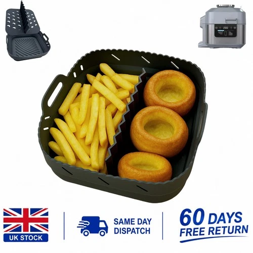 Magla Air Fryer Silicone Liner with Divider for Ninja Speedi 10 in 1 5.7L etc.