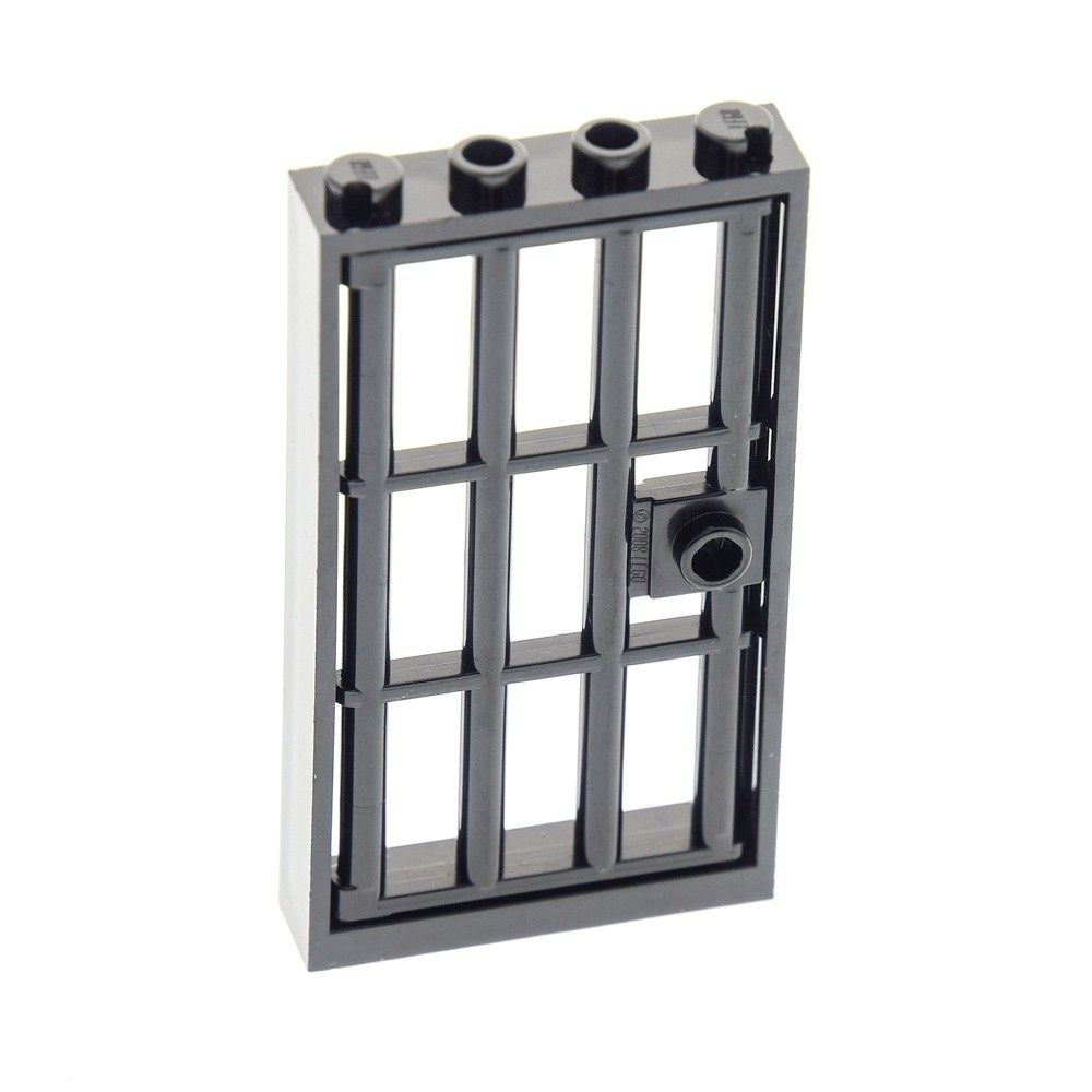 1x Lego Door Frame 1x4x6 Black Gate Black Dungeon Castle 60621 60596