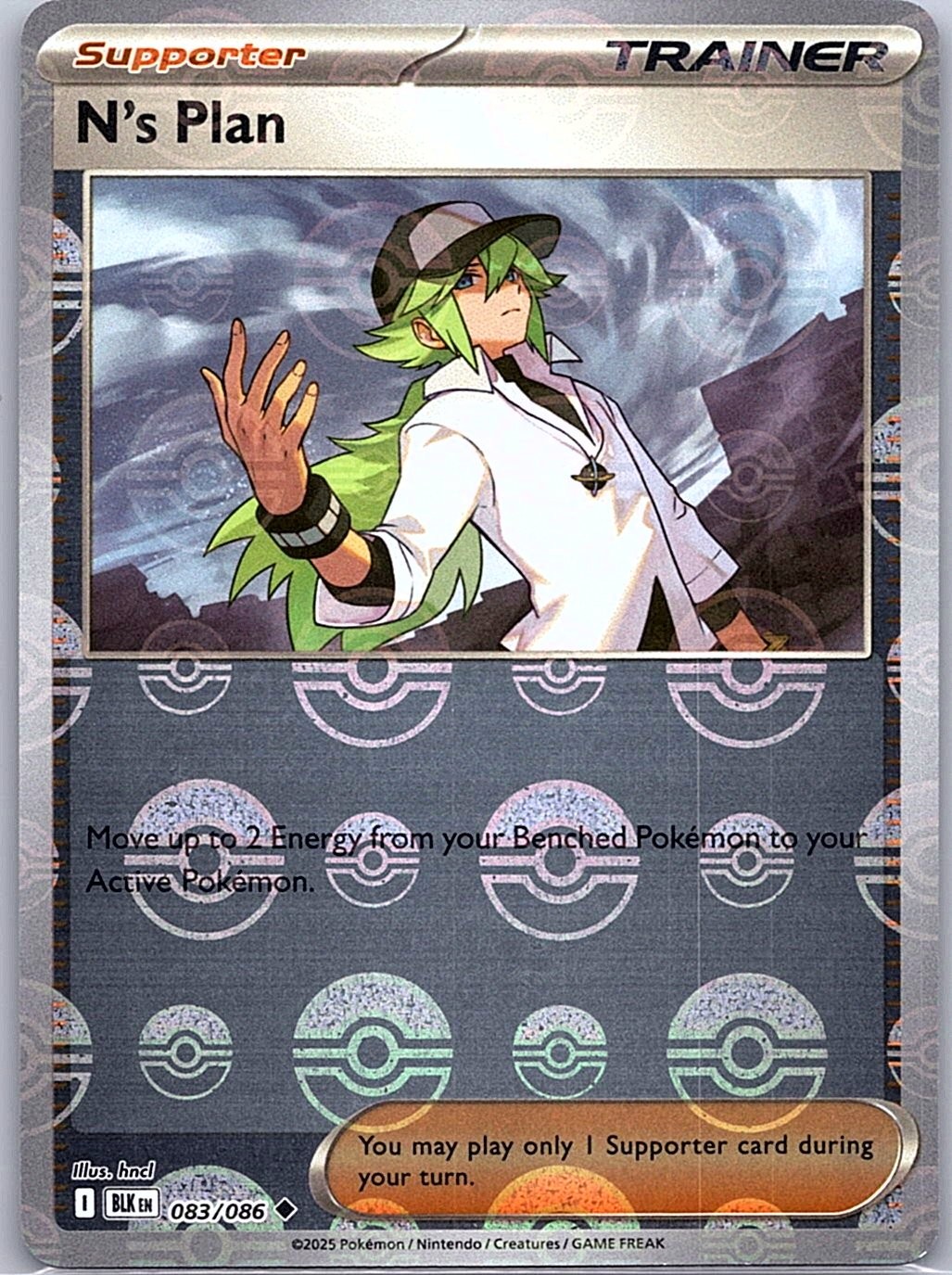 N's Plan (Poke Ball) 083/086 SV: Black Bolt - Pokemon Card - NM