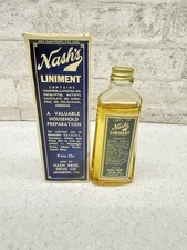 Nashs Liniment Nash Brother Drug Paper Label MEDICINE BOTTLE Jonesboro Arkansas