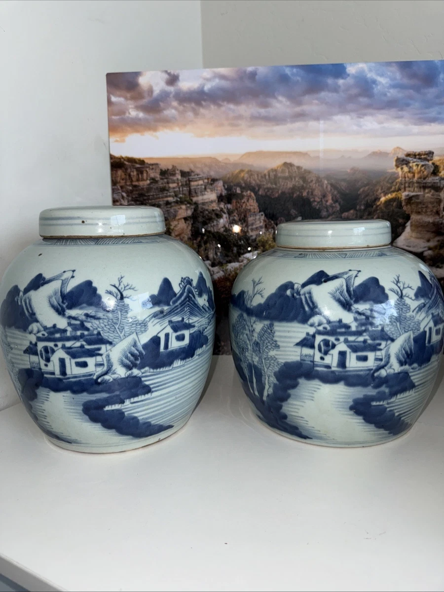 蓝色1800-1849 中国古董花瓶| eBay