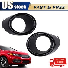 Pair Front Driver Passenger Side Fog Light Cover Trim For Honda Civic Si 2013-15