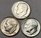 1955 P D S Roosevelt Silver Dime Year Set, 90% Silver, Great For Albums, R-55AB