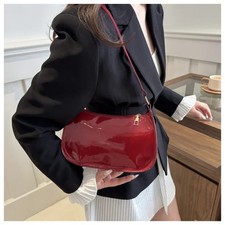 Schultertasche Damen Klein Lack Optik Handtas...