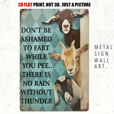 Funny Goat Sign Home Wall Decor Goat Art Print Rustic Farm 9"x12" Tin Metal Sign