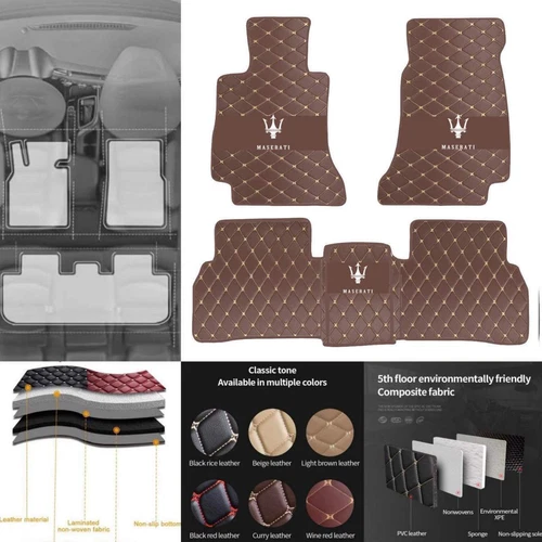 For Maserati Car Floor Mats All Weather Waterproof Custom Auto Carpets Foot Pads - Imagen 14 de 31