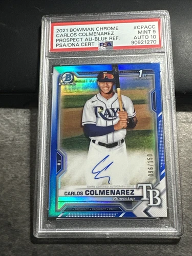 2021 Bowman Chrome Carlos Colmenarez 1st Blue Refractor Auto /150 #CPA-CC PSA 9