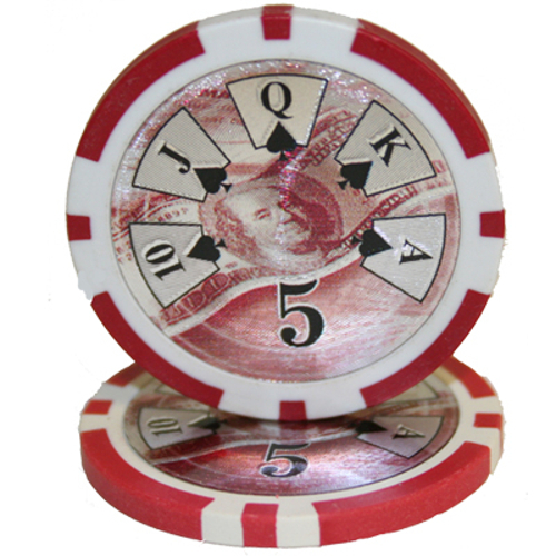 25 ct Red 5 Five Dollars "Ben Franklin" Series 14 Grams Holographic Poker Chips eBay