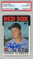 Roger Clemens Signed 1986 Topps Card #661 PSA DNA COA RC Rookie Boston Red Sox
