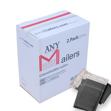 AirnDefense 2 8.5X12" Black Poly Bubble Mailers Padded Envelope Shipping Pack