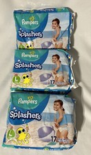 Pampers Splashers Swim Pant Sz L Over 31 Lbs 3Packs-17 Each 51 Total Pool Beach