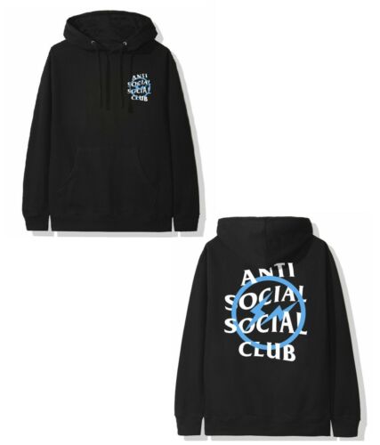 Anti Social Social Club x Fragment Blue Bolt Hoodie Black Size M NEW - Picture 1 of 8