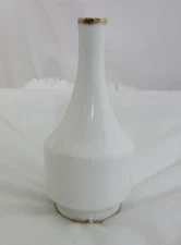Royal Albert Small Bone China Bud Vase Vintage White Gold Trim 5" Tall England