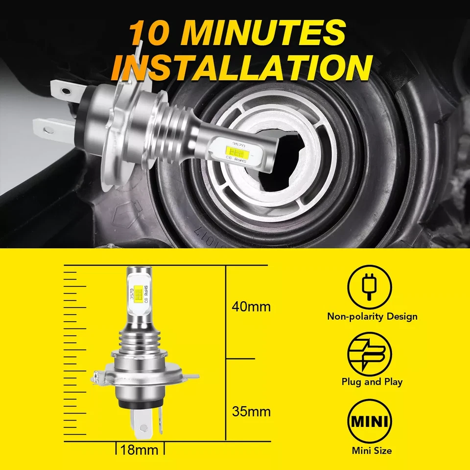 Pair For 82-93 Chevy S10 Blazer GMC S15 7X6" Projector LED Headlights Hi/Lo Beam - Image 2 of 4