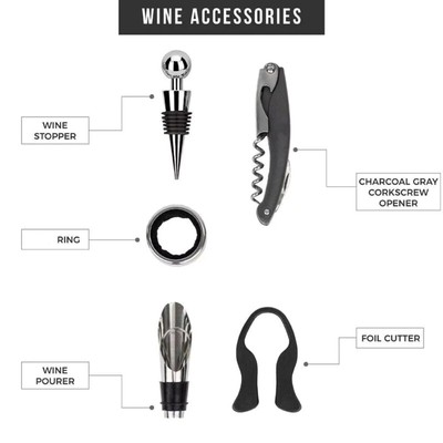 5Pcs Premium Wine Opening Tool Set Corkscrew Opener High End Wine Serving Tool