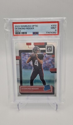 2022 Panini Optic #202 | Desmond Ridder HOLO RATED ROOKIE PSA 9 | Falcons