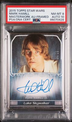 その他 Mark Hamill Auto starwars 15 Topps Star Wars Masterwork Autograph Mark Hamill PSA 8/10