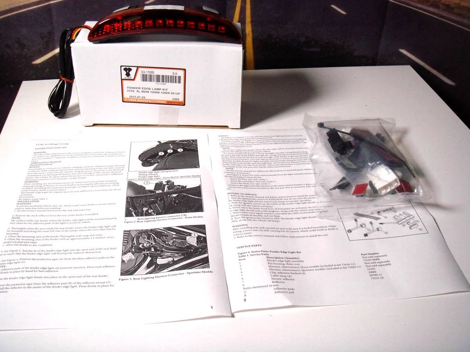 Kit de lámpara de freno LED borde guardabarros trasero Harley Sportster X N V-Twin 33-1599 Y3 Foto 3 de 4