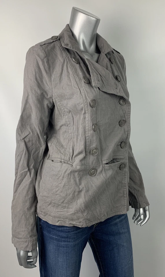 Leith Jacket S Gray Cutaway Officer Military Trench Double Breast Buttons Collar - Image 4 of 4