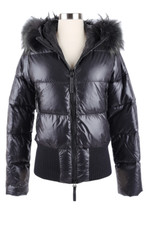 $1,095 Duvetica Down Puffer Jacket W/ Fur Hood Sz 44 Black Lnwot